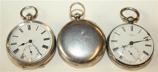 3 silver pocket watches